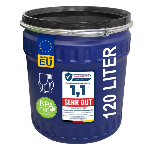 120 Liter Deckelfass konisch Made in EU